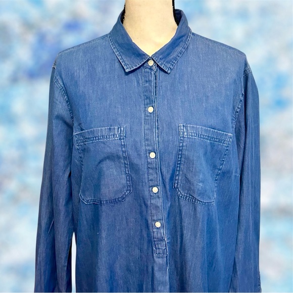 EUC! OLD NAVY DEMIN SHIRT DRESS - Picture 4 of 8